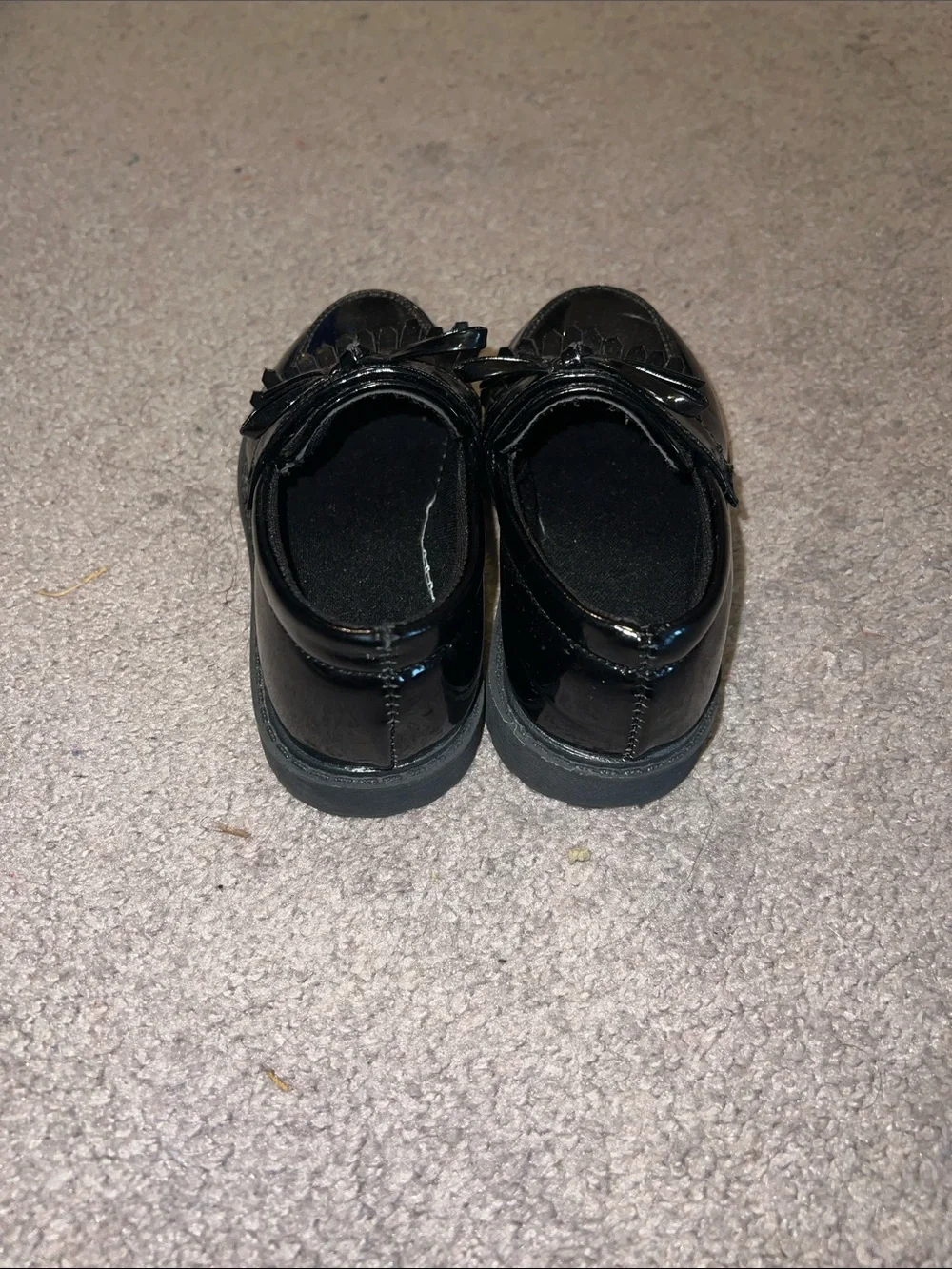 Kids Black Patent Leather Tassel Loafers